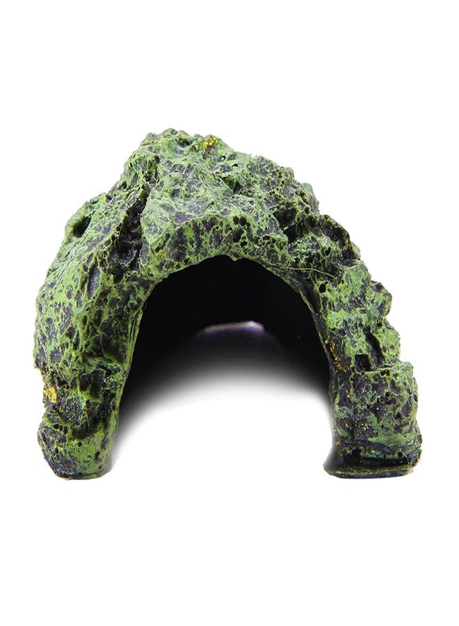 Garosa Fish Hiding Cave and Aquarium Turtle House, Resin Reptile Shelter, Small 3.5x2.8x1.6 Inch, Stone Basking Platform with 1.2x1.6 Inch Entrance - Image 1